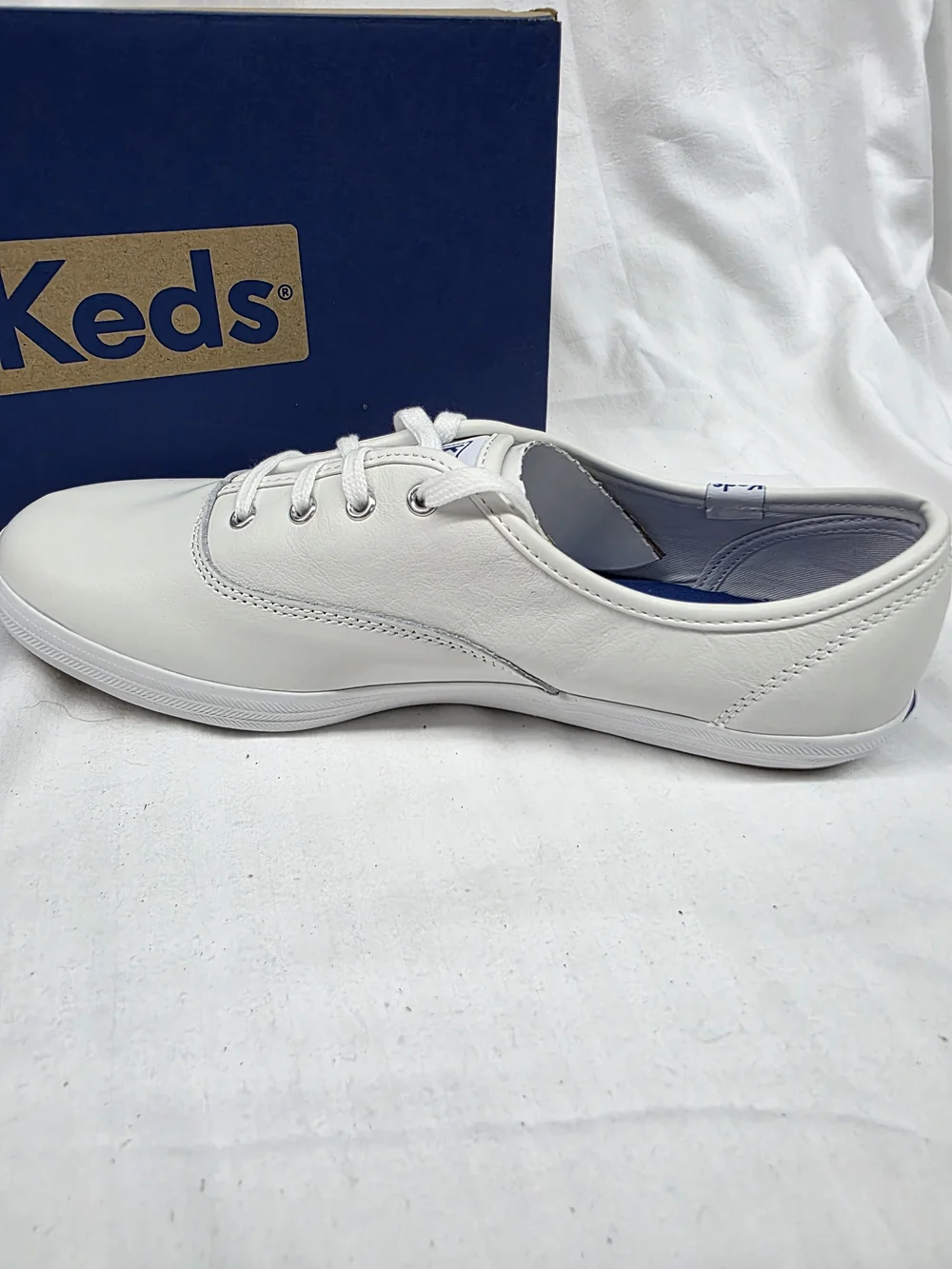 Keds White Leather Lace-Up Sneakers - Picture 4 of 9